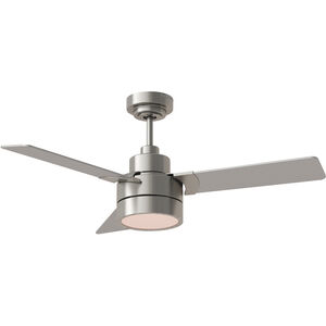 Jovie 44 LED 44 inch Brushed Steel with Silver/American Walnut reversible blades Indoor/Outdoor Ceiling Fan