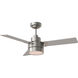 Jovie 44 LED 44 inch Brushed Steel with Silver/American Walnut reversible blades Indoor/Outdoor Ceiling Fan
