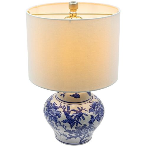 Urn-Like 19.3 inch 40.00 watt Blue and White Vase Lamp Portable Light