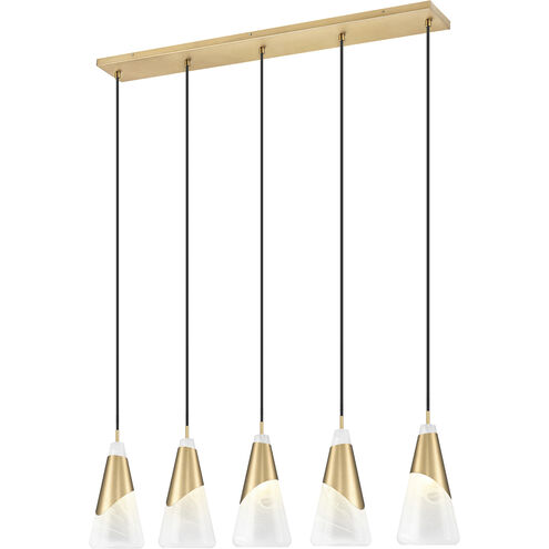 Aimie Linear Chandelier Ceiling Light in Modern Gold