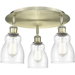 Ellery 3 Light 16.5 inch Antique Brass Flush Mount Ceiling Light in Seedy
