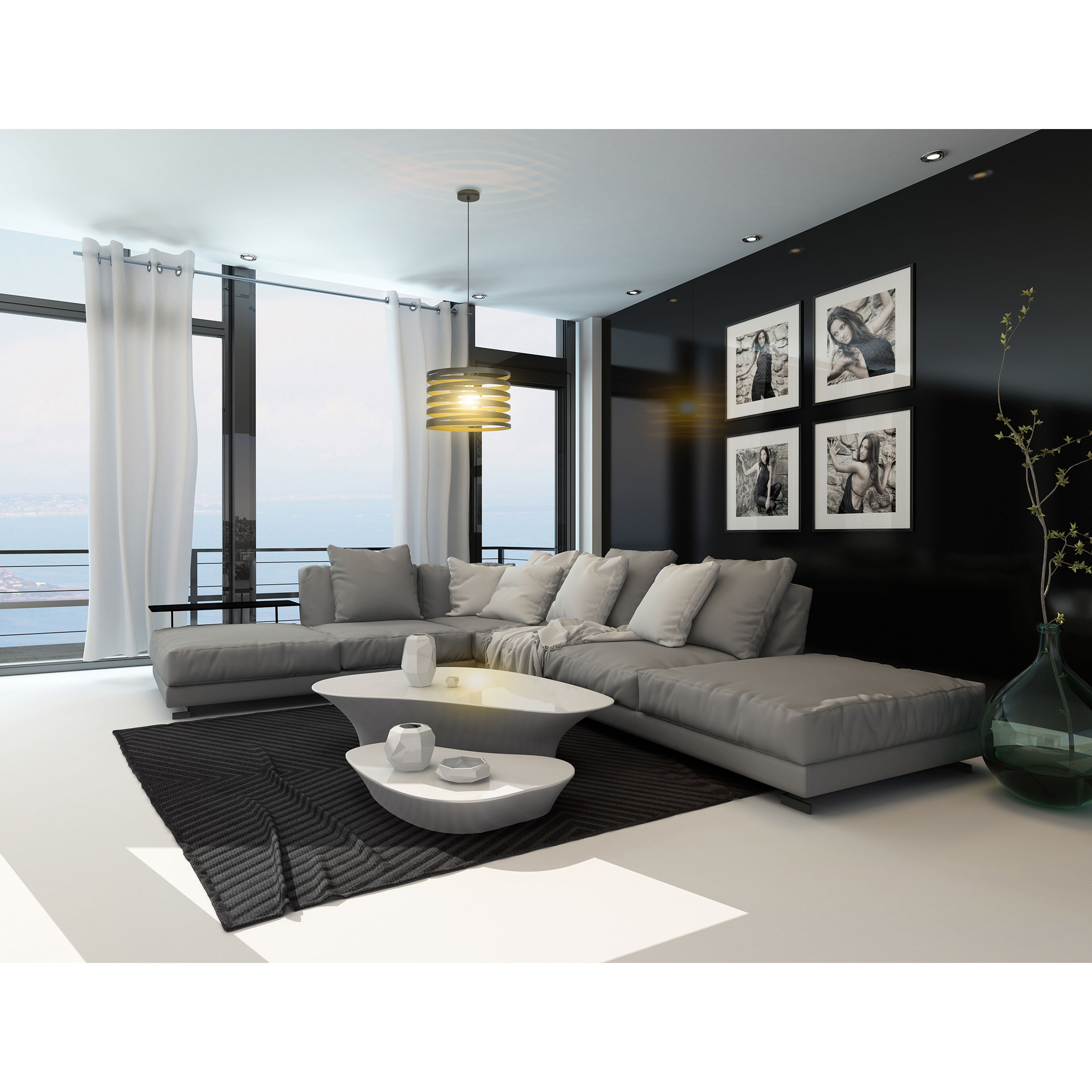 Cremella 1 Light 14.6 inch Black Pendant Ceiling Light