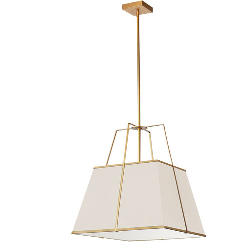 Trapezoid 1 Light 18 inch Gold with Cream Pendant Ceiling Light