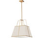 Trapezoid 1 Light 18 inch Gold with Cream Pendant Ceiling Light