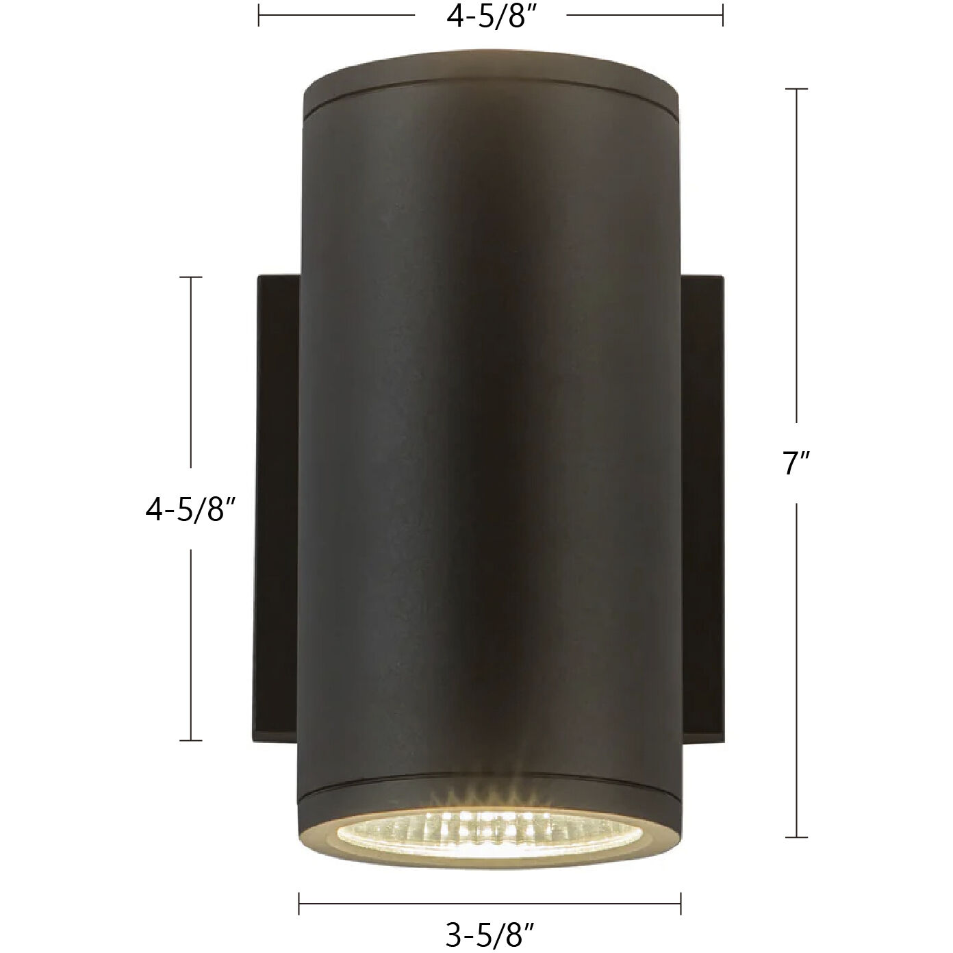 Nordic LED 7 inch Black Exterior Wall Light