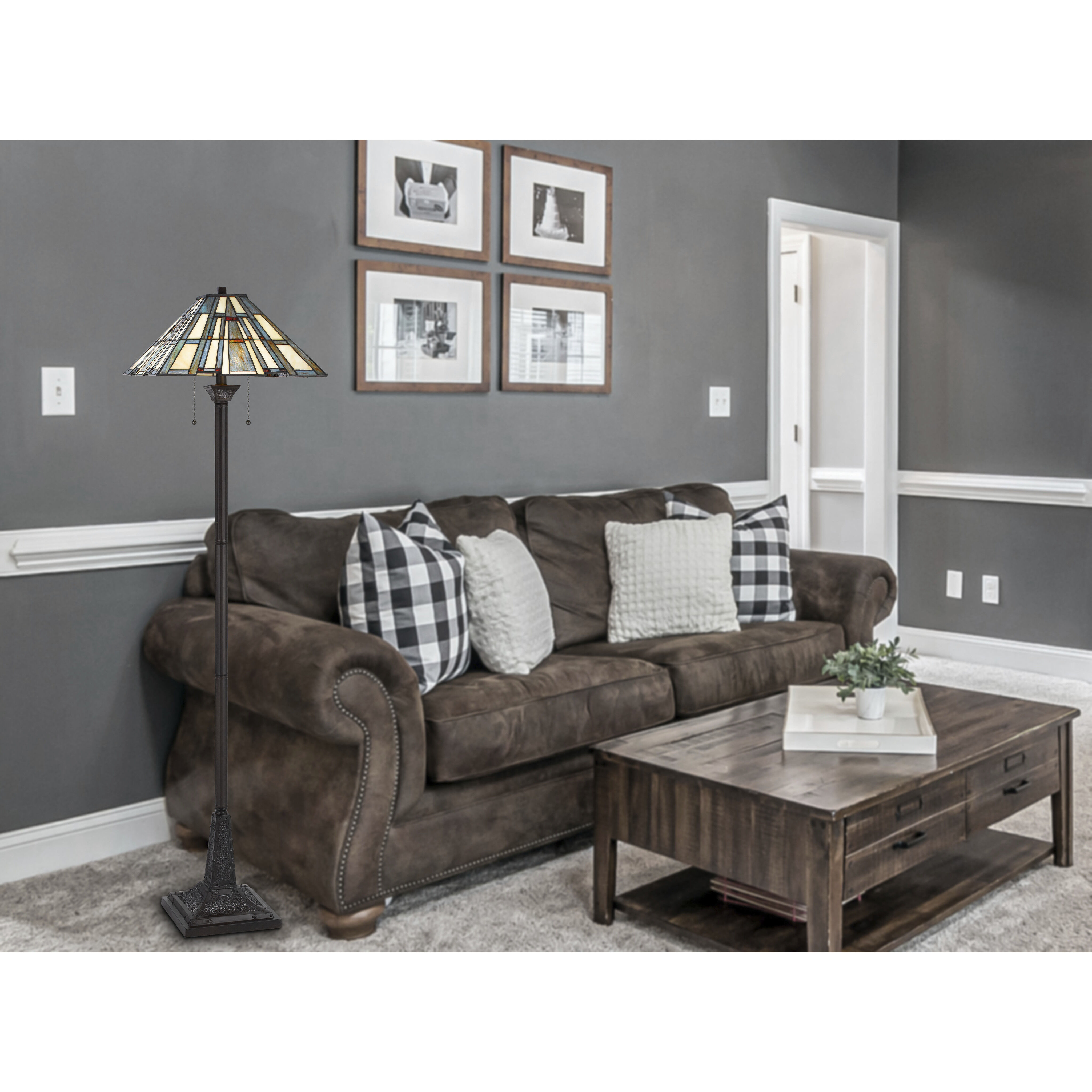 3100 Tiffany 62 inch 100.00 watt Dark Bronze Floor Lamp Portable Light