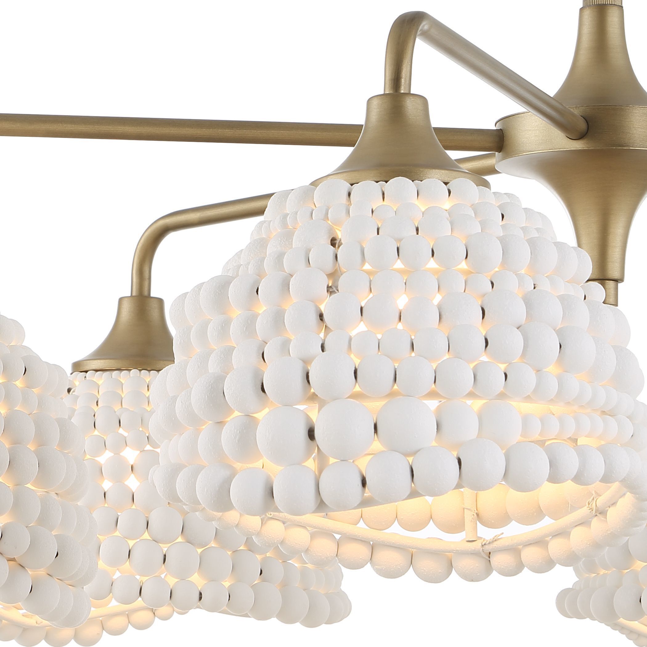 Biddeford 6 Light 36 inch Brushed Matte Gold Pendant Ceiling Light