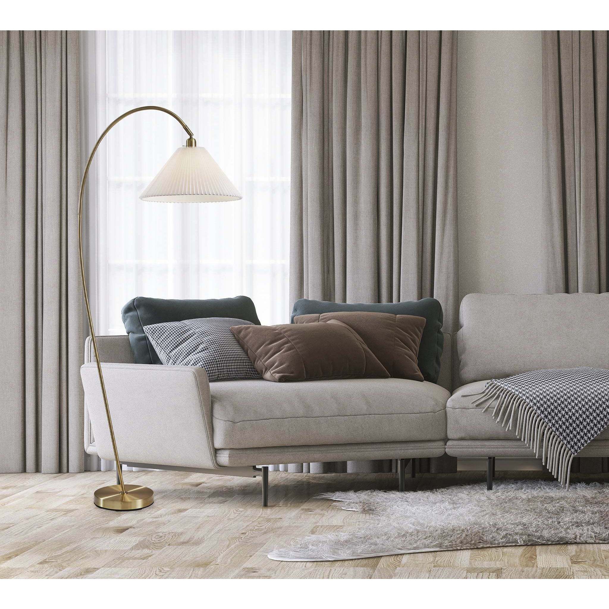 Delaney 72 inch 100.00 watt Antique Brass Floor Lamp Portable Light