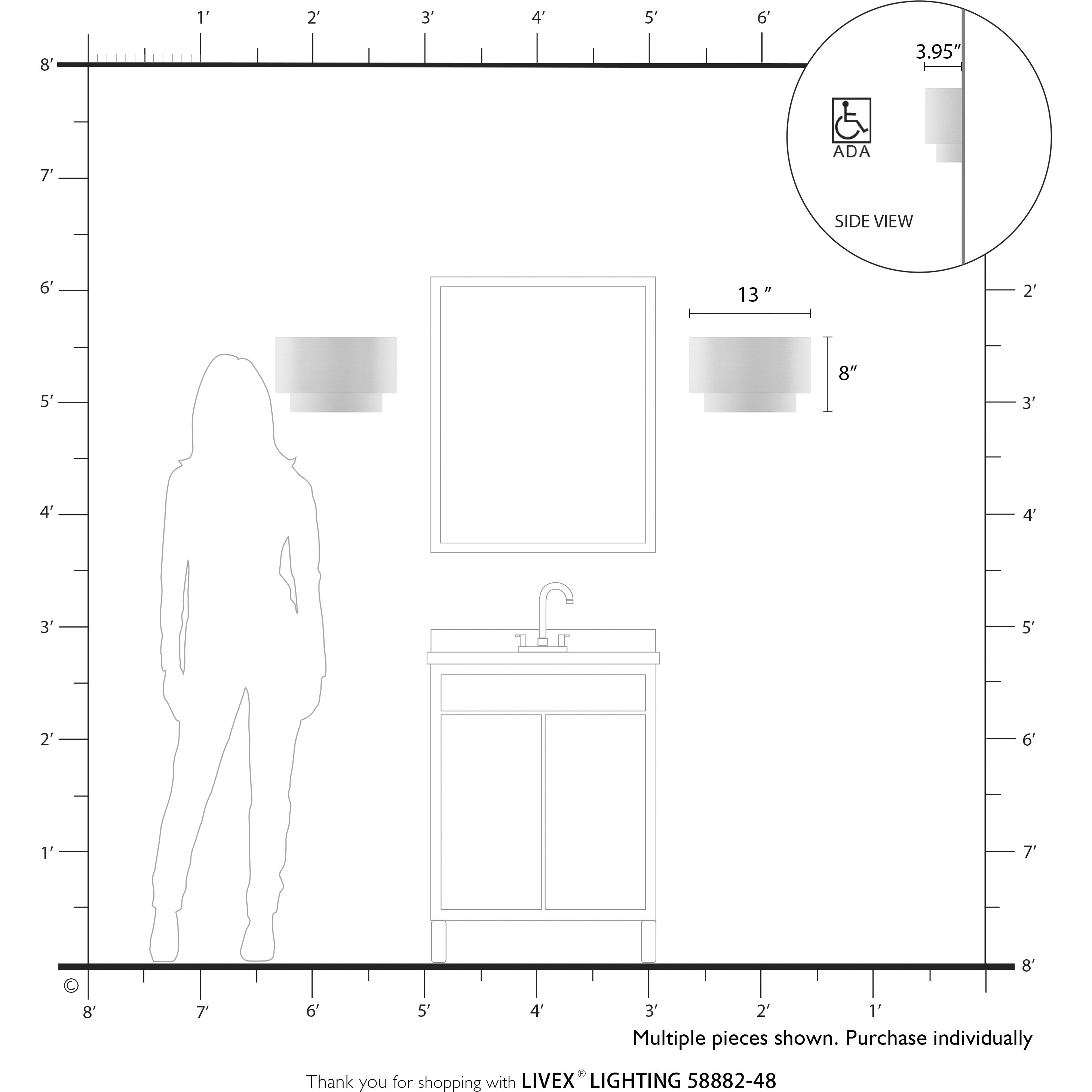 Bellingham 2 Light 13 inch Antique Gold Leaf ADA Wall Sconce Wall Light