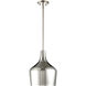Modern 1 Light 10.5 inch Polished Nickel Pendant Ceiling Light