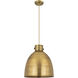 Newton Bell 1 Light 14 inch Brushed Brass Cord Hung Pendant Ceiling Light