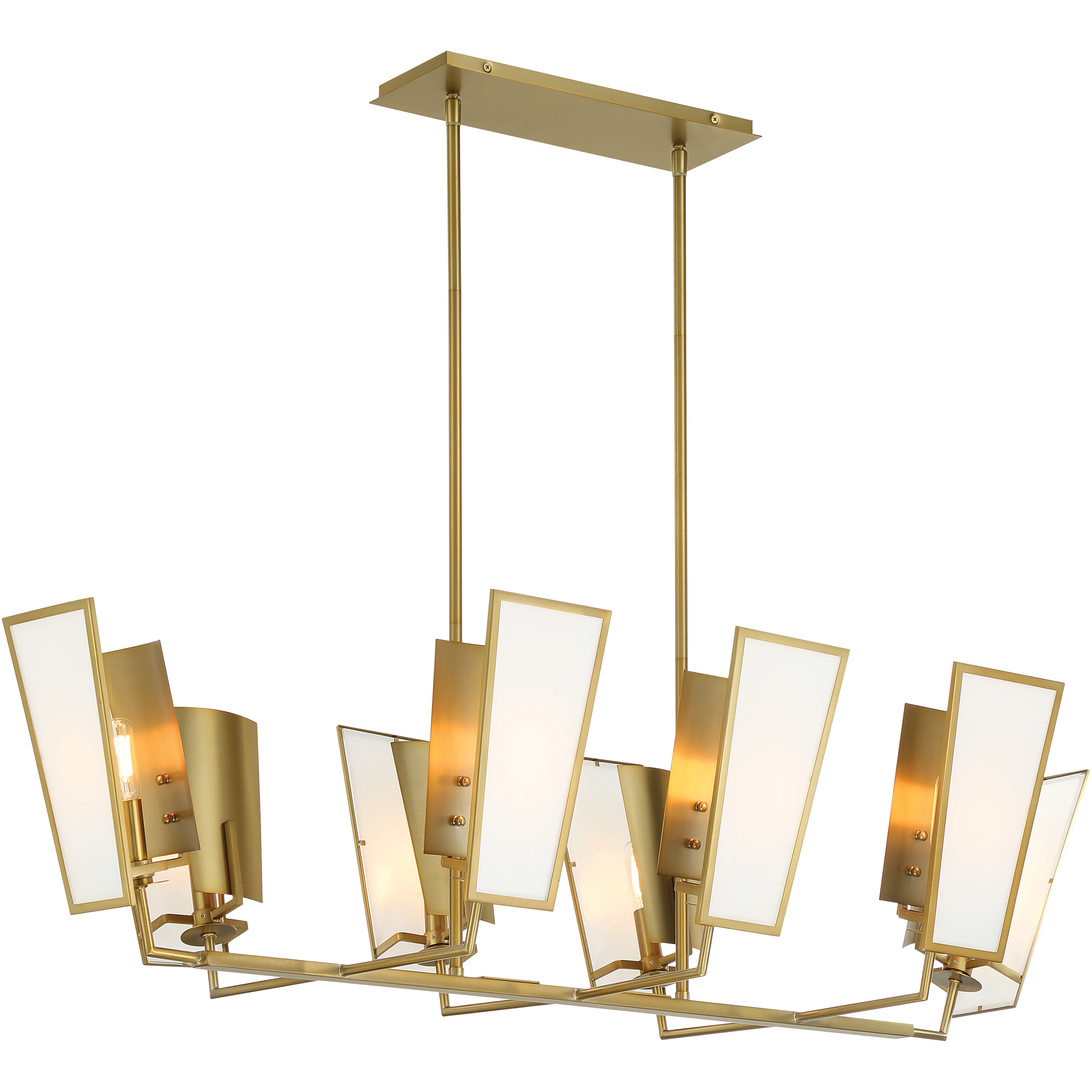 Ricochet 8 Light 44 inch Soft Brass Island Light Ceiling Light