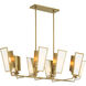Ricochet 8 Light 44 inch Soft Brass Island Light Ceiling Light