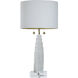 Jasper 32 inch 60 watt White and Clear Table Lamp Portable Light