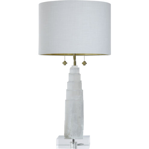 Jasper 32 inch 60 watt White and Clear Table Lamp Portable Light