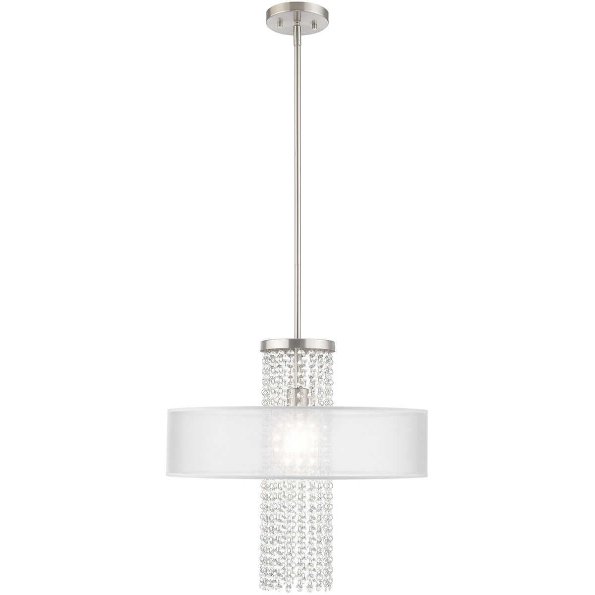 Bella Vista 1 Light 20 inch Brushed Nickel Pendant Chandelier Ceiling Light