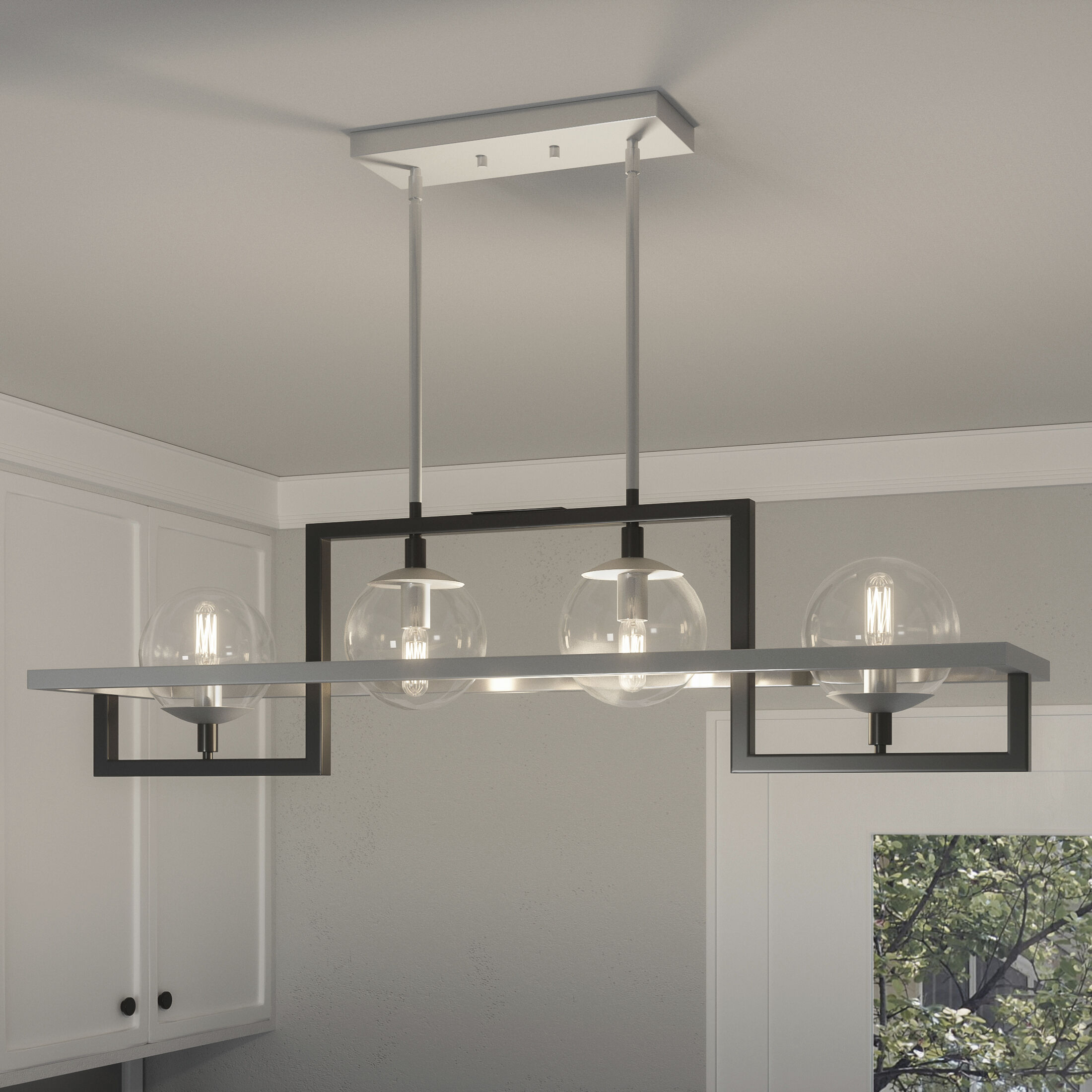 Kane 4 Light 40 inch Earth Black Island Chandelier Ceiling Light