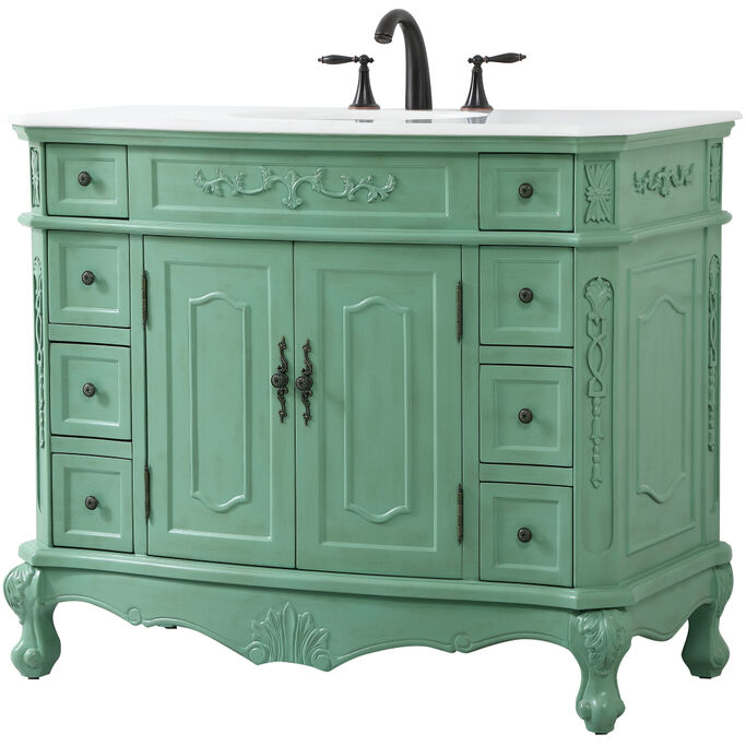 Danville 42 X 21 X 36 inch Vintage Mint Vanity Sink Set