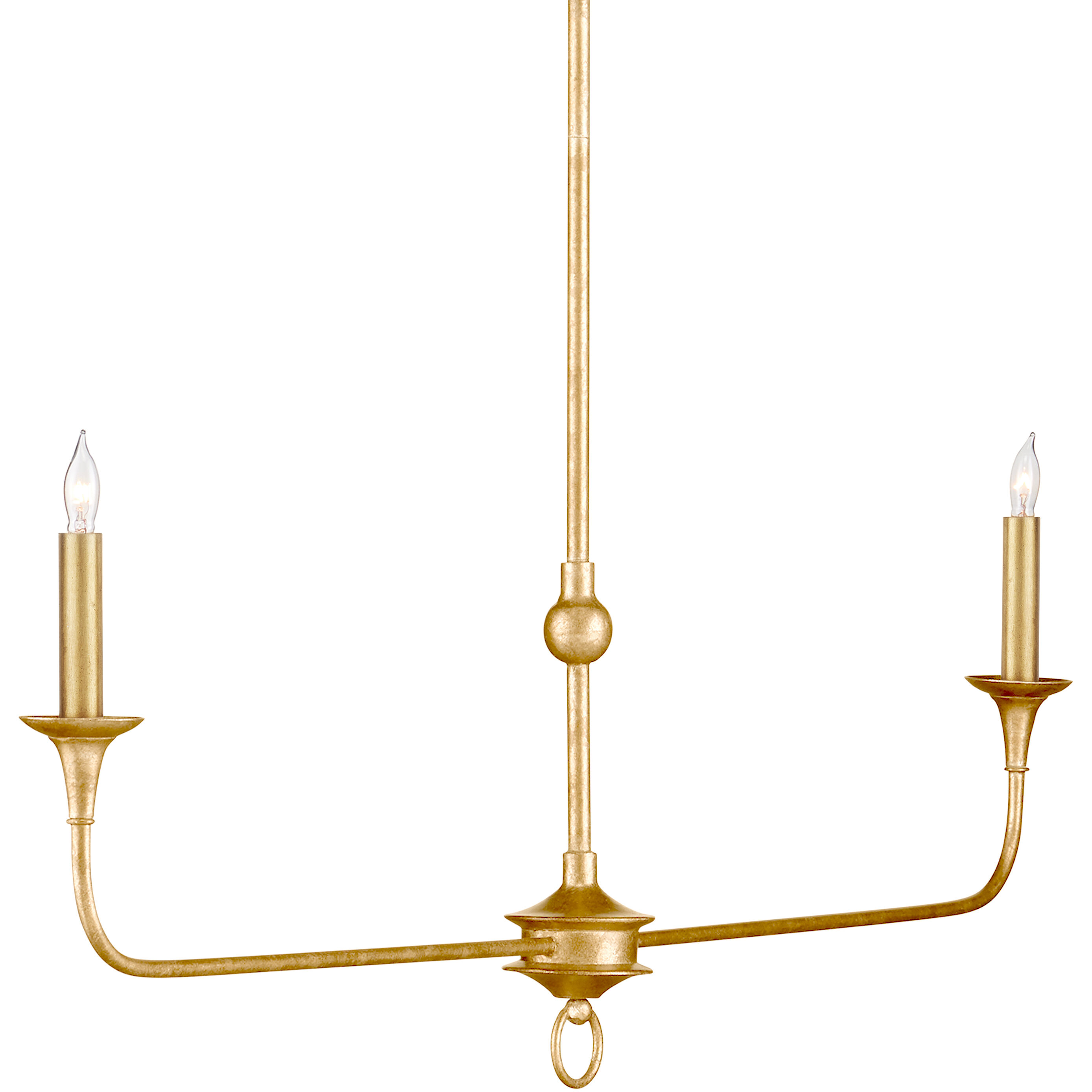 Nottaway 2 Light 40 inch Contemporary Gold Leaf Chandelier Ceiling Light