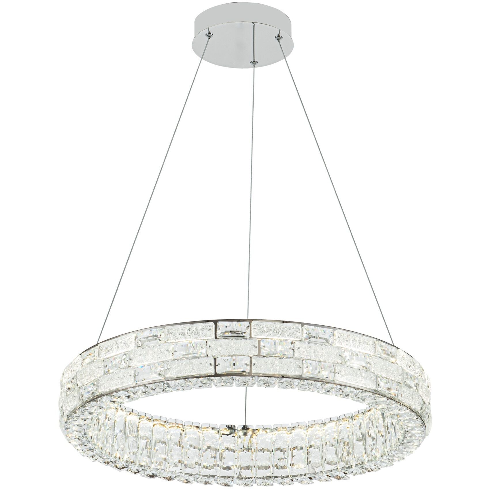 Elegance LED 23.62 inch Polished Nickel Chandelier Ceiling Light