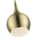 Andes 1 Light 8 inch Antique Brass Mini Pendant Ceiling Light
