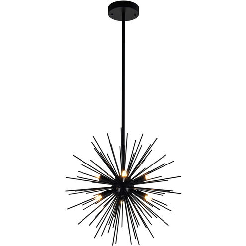 Savannah 6 Light 16 inch Black Chandelier Ceiling Light