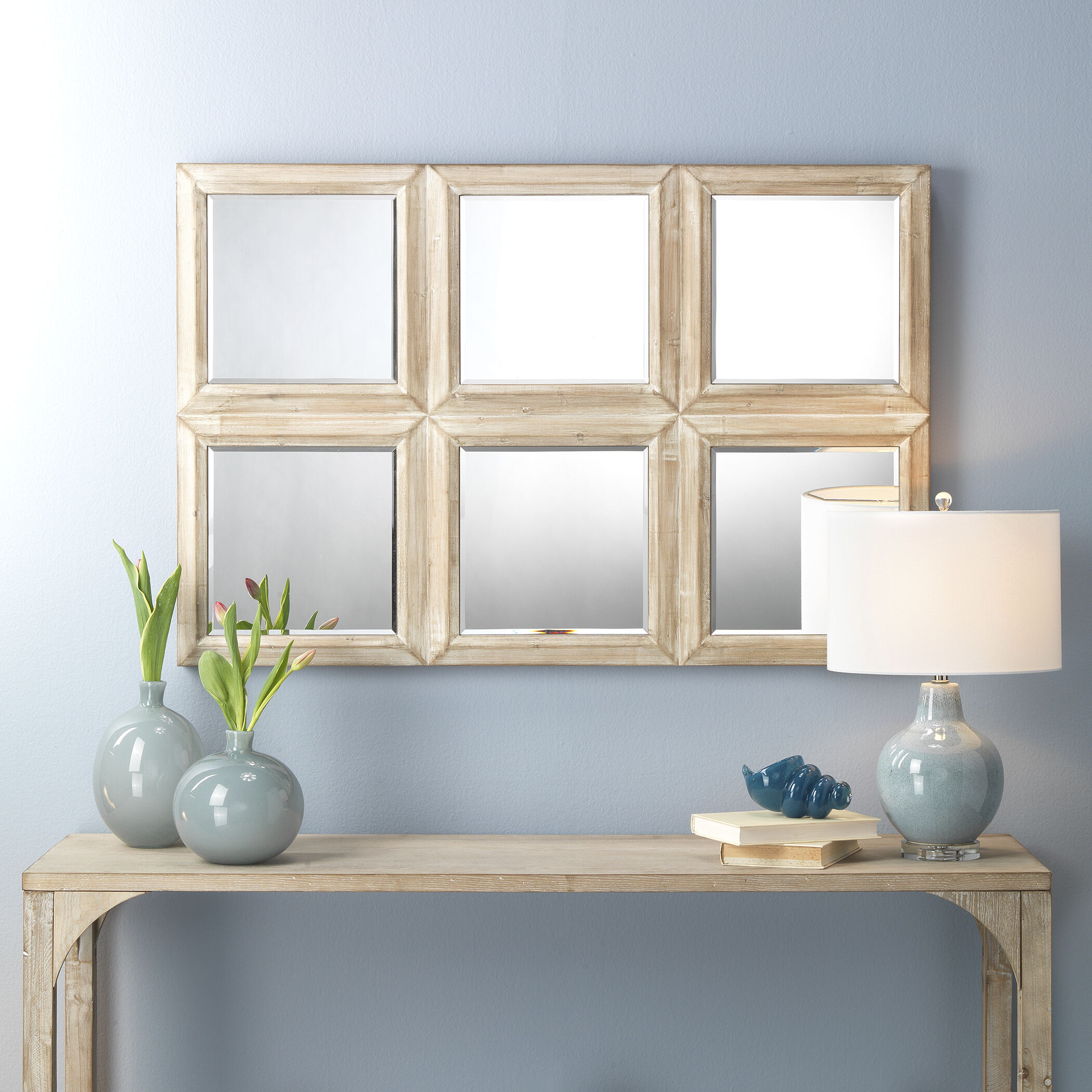 Aubrey 22 inch 100 watt Blue Reactive Ceramic Table Lamp Portable Light