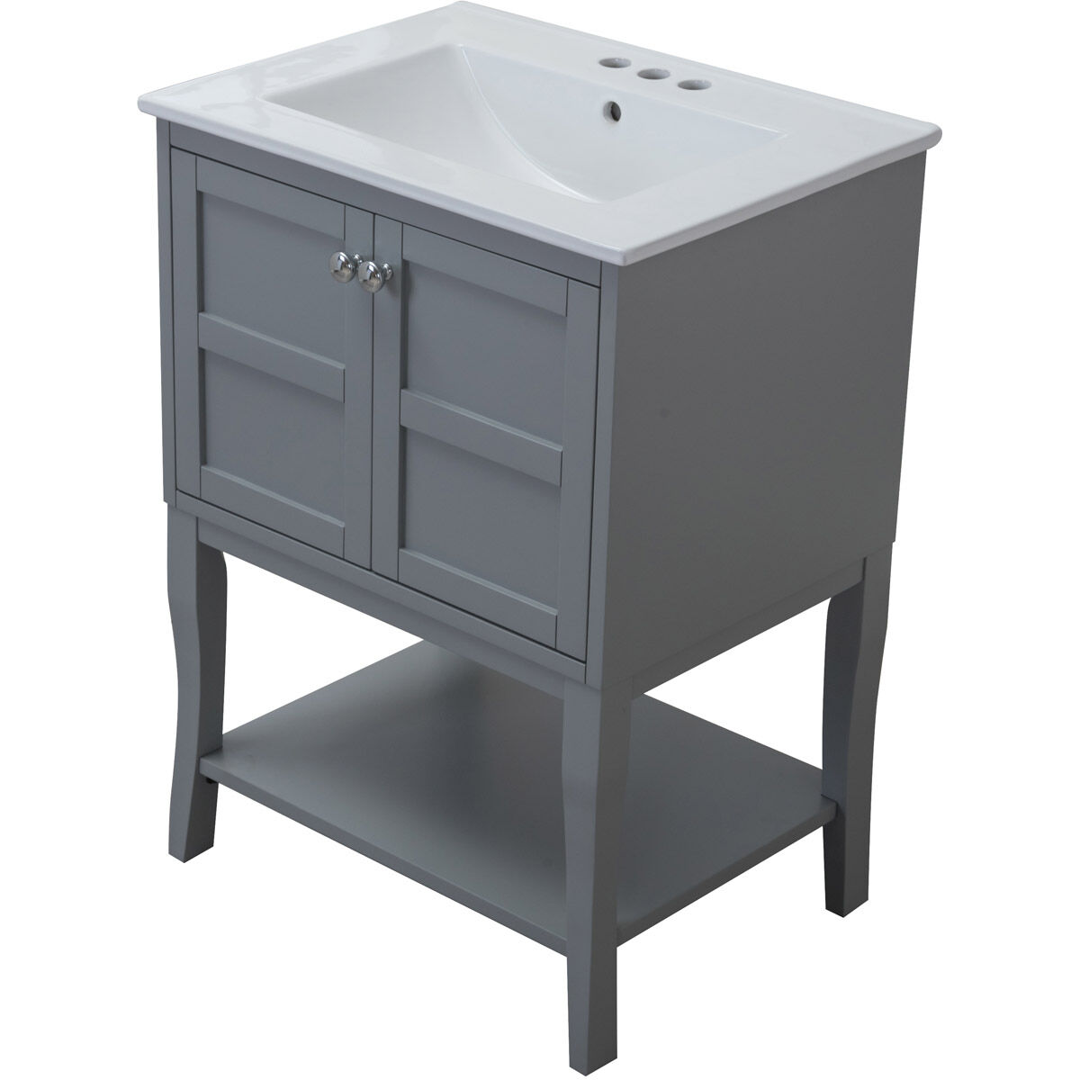 Mason 24 X 33 inch Grey and Chrome Vanity Set