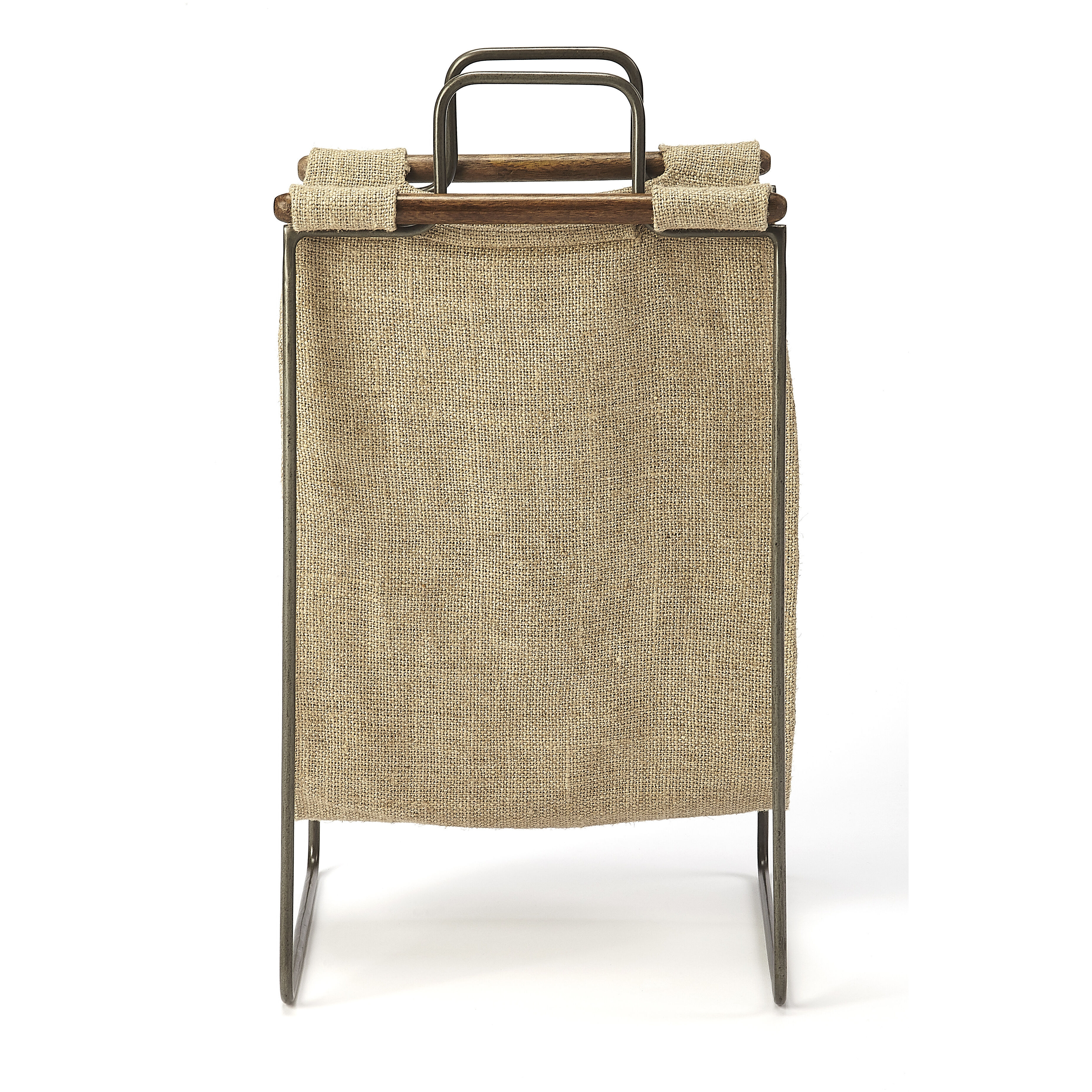Idaho Burlap & Metal Butler Loft Magazine Rack/Media Storage