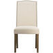 Upholstered Natural/Antique Brass Dining Chair in Beige