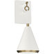 Contemporary 1 Light 6 inch White with Natural Brass Wall Sconce Wall Light