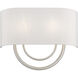 Stratton 2 Light 15 inch Brushed Nickel ADA Wall Sconce Wall Light