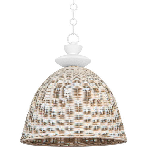 Kahn 1 Light 22 inch Gesso White Pendant Ceiling Light