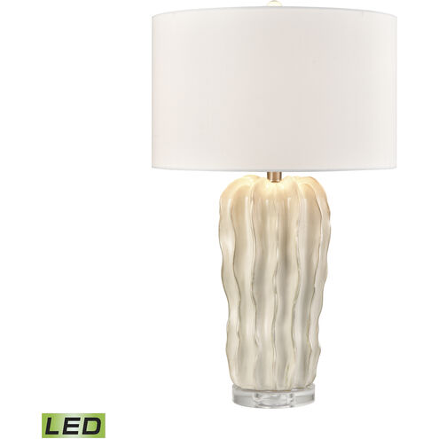 Genesee 27.5 inch 9 watt White Glazed with Clear Table Lamp Portable Light