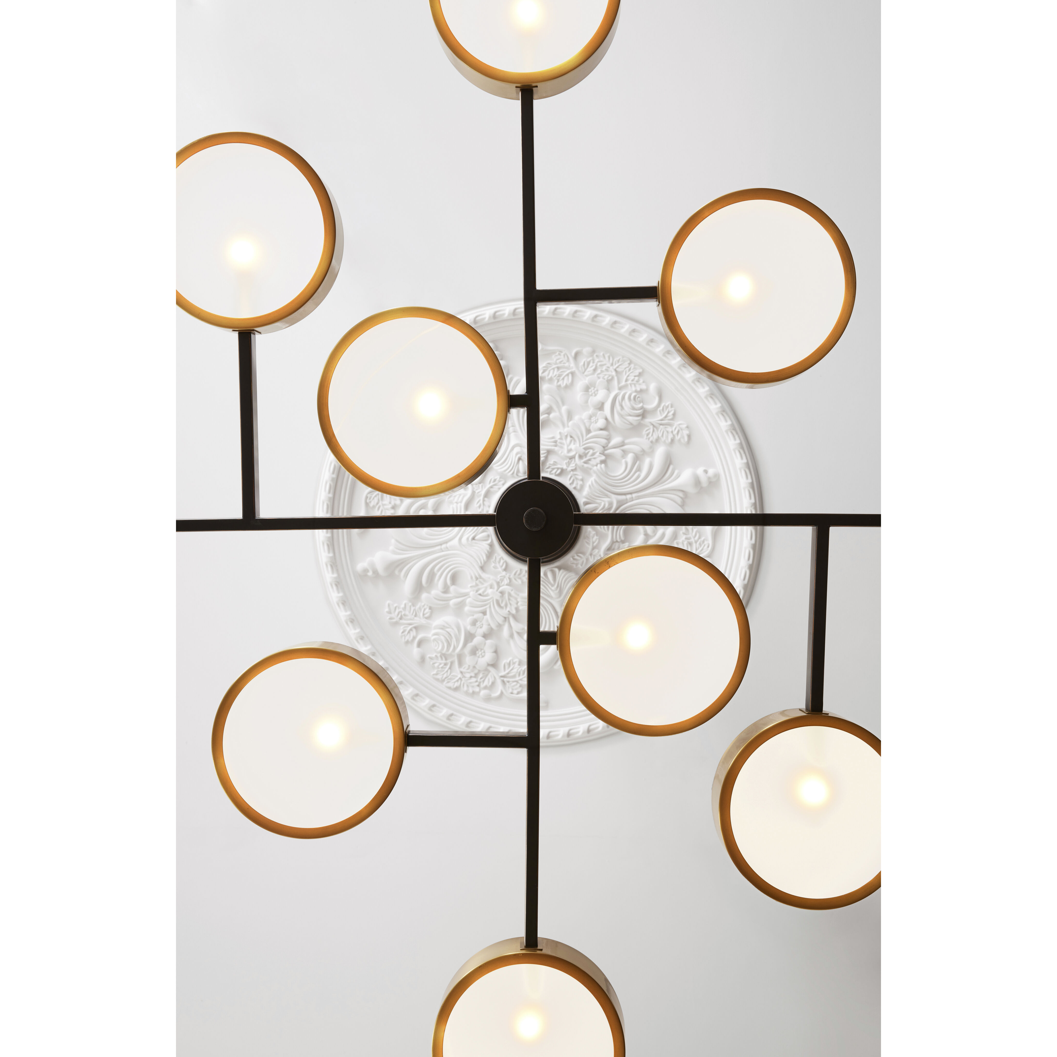 Linus 10 Light 55 inch Antique Brass and Bronze Starburst Chandelier Ceiling Light