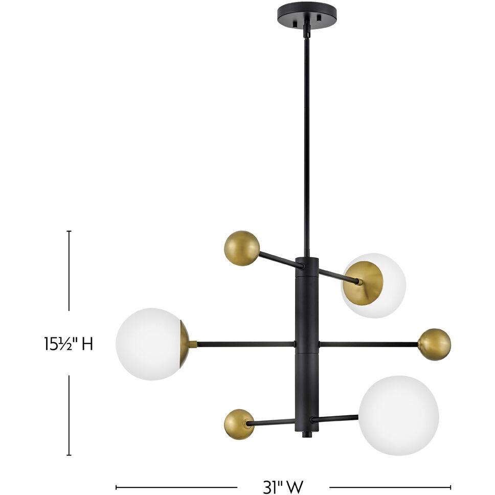 Auggie LED 31 inch Black Chandelier Ceiling Light