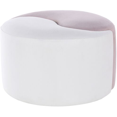 Dann Foley 19.3 inch Blush Pink and White Ottoman