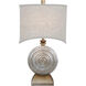 Ofra 29 inch 150.00 watt Brilliant Silver Jacobean Table Lamp Portable Light, Ring O