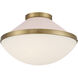 Xander 2 Light 16.25 inch Vibrant Gold and Blush Flush Mount Ceiling Light
