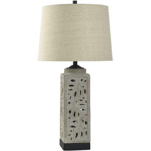 Cameron 33 inch 100.00 watt Storm Grey and White and Black Table Lamp Portable Light