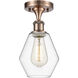 Cindyrella 1 Light 6 inch Antique Copper Semi-Flush Mount Ceiling Light in Clear Glass