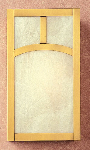 Mission 1 Light 7 inch Satin Black Wall Mount Wall Light in Almond Mica