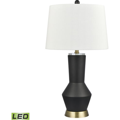 Stanwell 27 inch 9.00 watt Matte Black with Antique Brass and Clear Table Lamp Portable Light