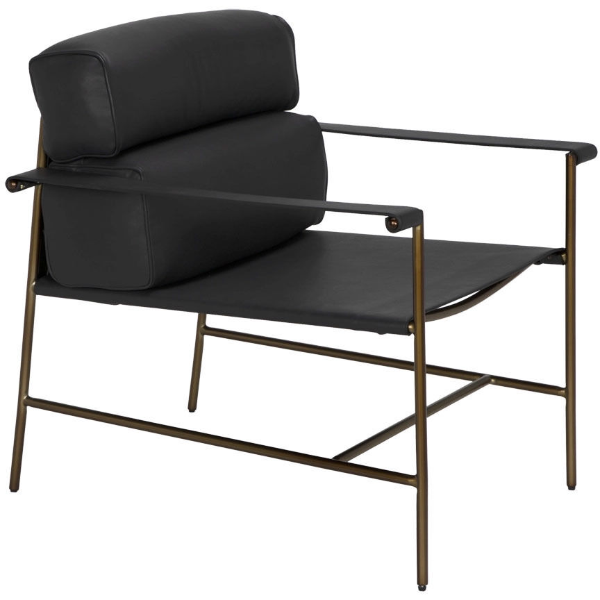Chet Bronze Powder Coat and Santosa Matte Black Occasional Chair
