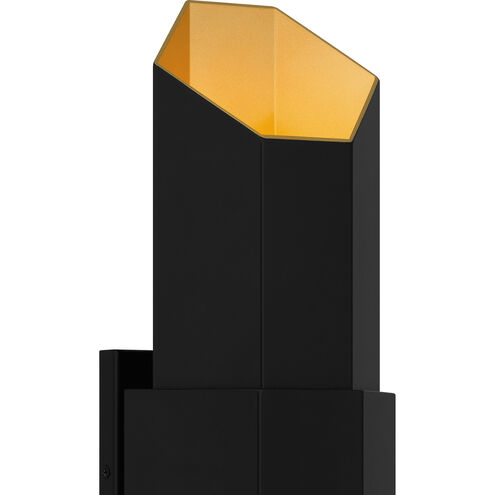Chasm LED 21 inch Matte Black Gold Outdoor Wall Lantern
