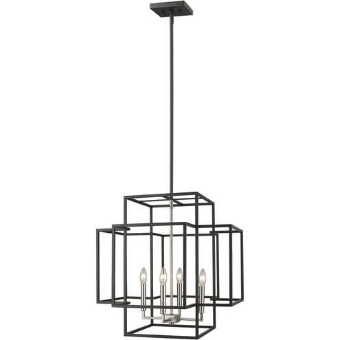 Titania 4 Light 22 inch Black and Brushed Nickel Chandelier Ceiling Light