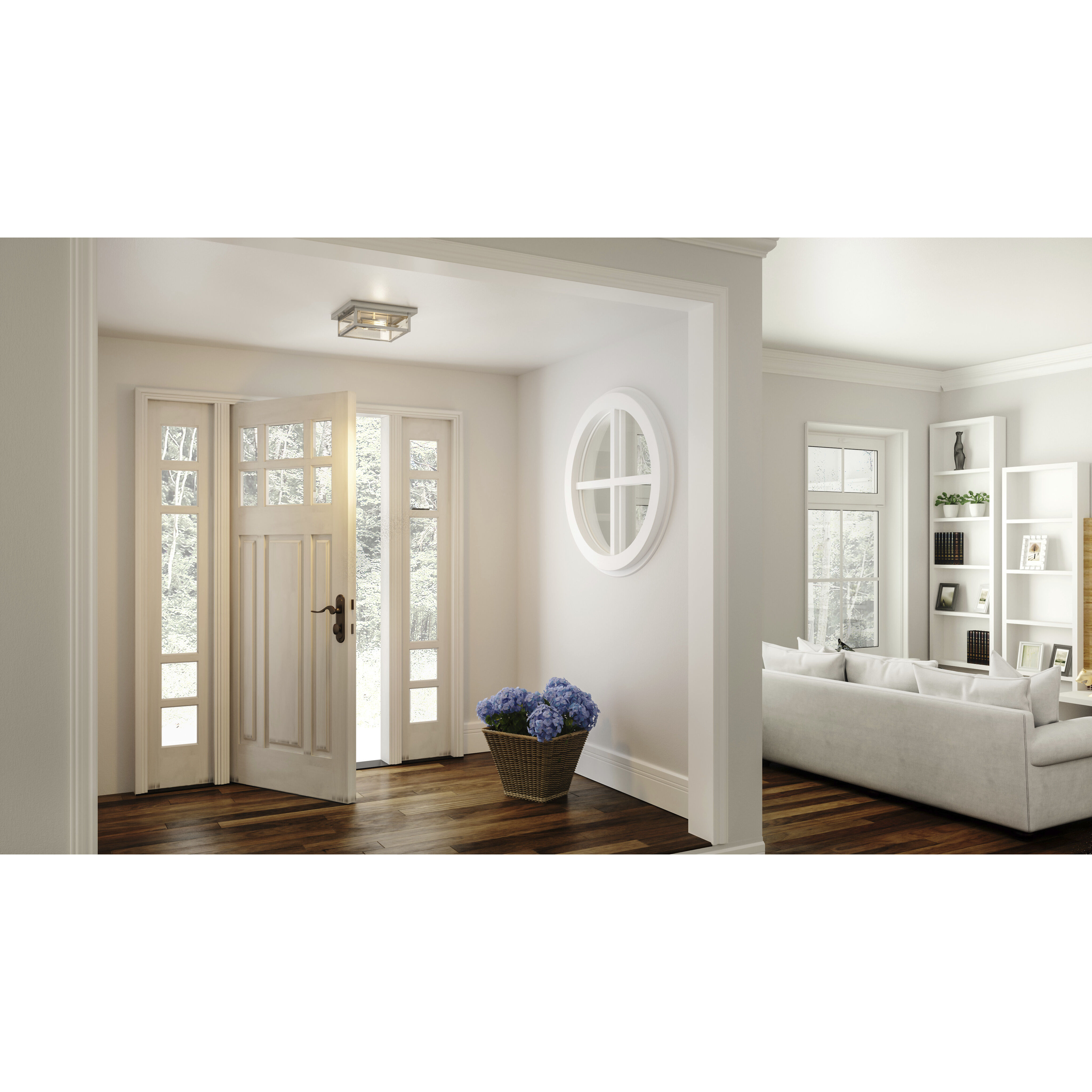 Westover 2 Light 12 inch Stainless Steel Flush Mount Ceiling Light