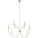 Florian 8 Light 36 inch Polished Nickel and Clear Chandelier Ceiling Light