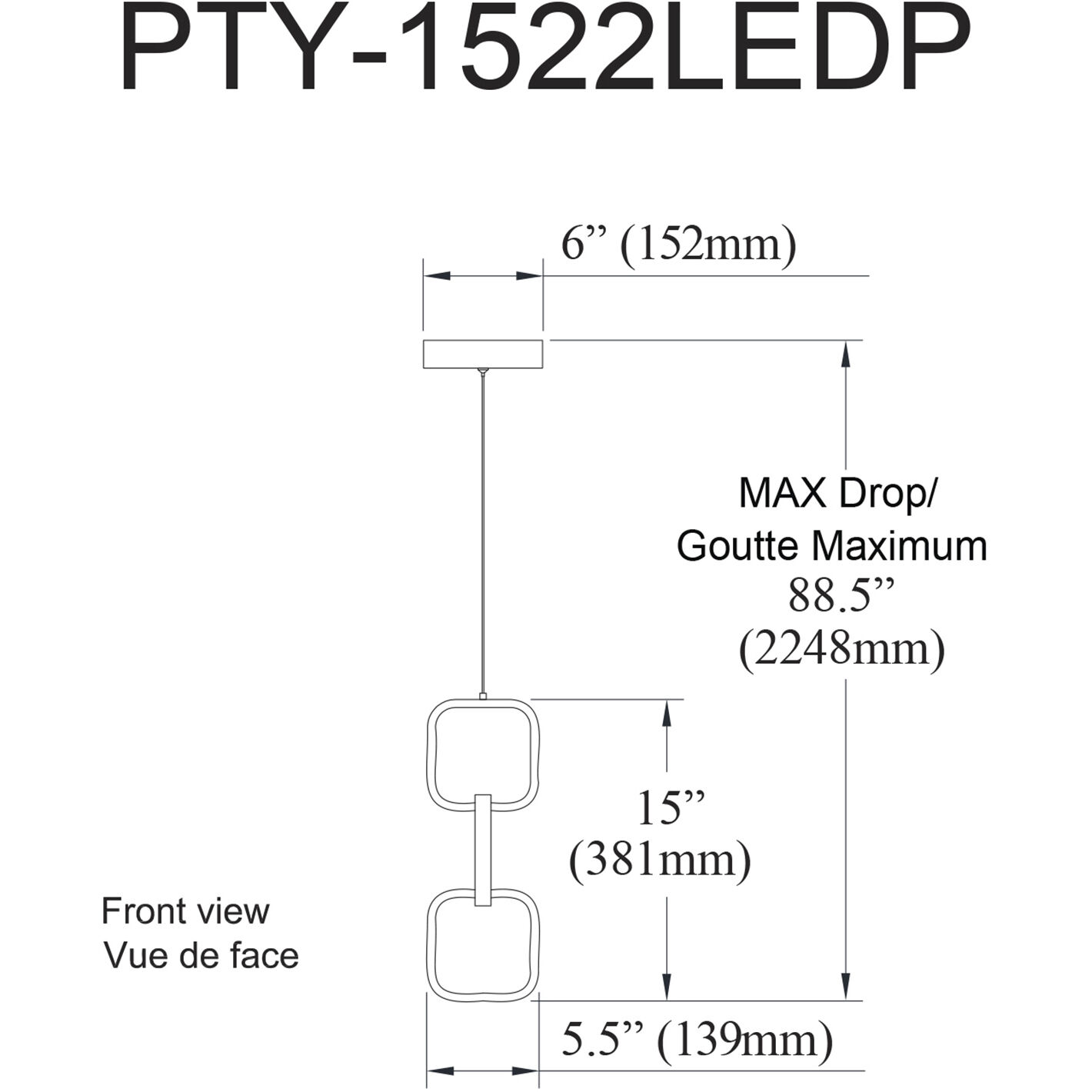 Patsy LED 5.5 inch Matte Black Pendant Ceiling Light