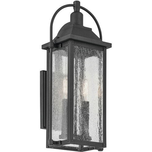 Harbor Row 2 Light 18.5 inch Textured Black Outdoor Wall Sconce, Small